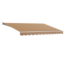 Instahut 2.5Mx2M Beige Retractable Folding Arm Awning - Manual Sunshade with UV-Resistant Polyester & Aluminium Frame Instahut 2.5Mx2M Beige Retractable Folding Arm Awning - Manual Sunshade with UV-Resistant Polyester & Aluminium Frame