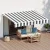 Instahut Retractable Folding Arm Awning - 2.5Mx2M Grey White Sunshade, UV-Resistant, Polyester & Aluminium Frame