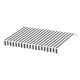 Instahut Retractable Folding Arm Awning 3Mx2.5M - Grey/White Manual Sunshade, UV-Resistant Polyester, Aluminium Frame