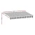 Instahut Retractable Folding Arm Awning 3Mx2.5M - Grey/White Manual Sunshade, UV-Resistant Polyester, Aluminium Frame