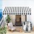 Instahut Retractable Folding Arm Awning 3Mx2.5M - Grey/White Manual Sunshade, UV-Resistant Polyester, Aluminium Frame