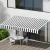Instahut Retractable Folding Arm Awning 3Mx2.5M - Grey/White Manual Sunshade, UV-Resistant Polyester, Aluminium Frame