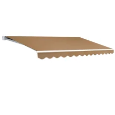 Instahut 4Mx2.5M Retractable Folding Arm Awning, Beige - UV-Resistant Polyester, Aluminium Frame, Manual Sunshade