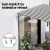Instahut Retractable Folding Arm Awning 4x3M, Grey/White - UV-Resistant Polyester, Aluminium Frame, Manual Sunshade