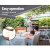 Instahut Retractable Folding Arm Awning, Manual Sunshade 4Mx3M, Pearl Grey, UV-Resistant Polyester, Aluminium Frame