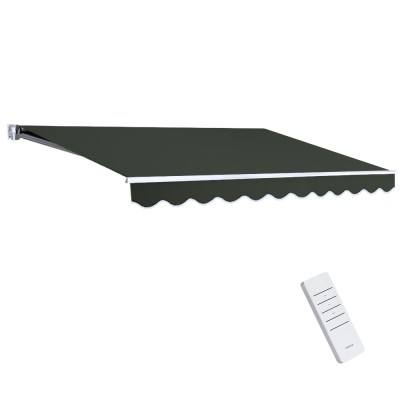 Instahut 2.5Mx2M Motorised Retractable Folding Arm Awning, Grey - UV-Resistant, Aluminium Frame, Remote Control