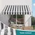 Instahut Motorised Retractable Folding Arm Awning - 2.5Mx2M, Grey White, Aluminium Frame, UV-Resistant Polyester Shade
