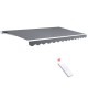 Instahut 3Mx2.5M Motorised Retractable Folding Arm Awning, Pearl Grey, UV-Resistant Polyester with Remote Control