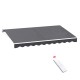 Instahut Motorised Retractable Folding Arm Awning 4Mx2.5M Grey - UV-Resistant, Aluminium Frame, Remote Control