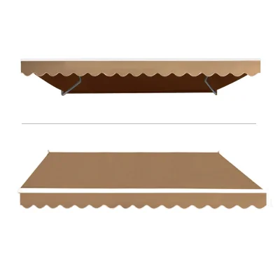 Instahut Motorised Retractable Folding Arm Awning 4x3M Beige – UV-Resistant, Aluminium Frame, Remote Control, Sunshade