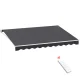 Instahut Motorised 4x3M Retractable Folding Arm Awning - Grey, UV-Resistant Polyester, Remote Control, Aluminium Frame