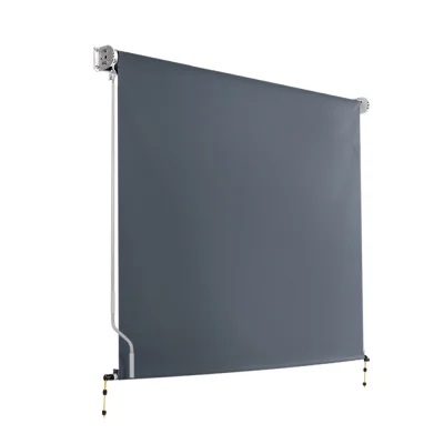 Instahut Outdoor Blinds Blackout Roll Down Awning: 1.5x2.5M Grey, UV-Resistant Polyester, Aluminium Frame, Easy Install