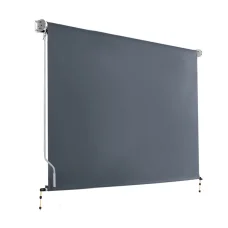 Instahut Outdoor Blinds Blackout Roll Down Awning, 2.7x2.5M Grey - UV Resistant, Aluminium Frame, Easy Install Shade
