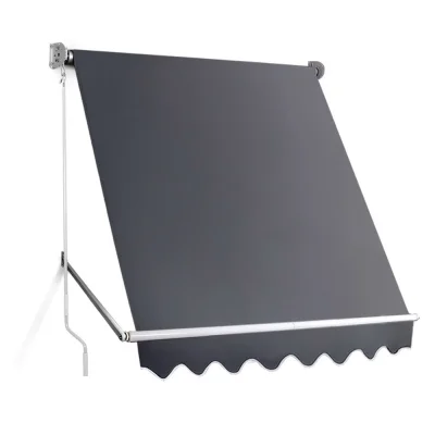 Instahut 1.8x2.1M Grey Retractable Pivot Arm Awning, UV-Resistant, Aluminium Frame, Easy Install Outdoor Blind