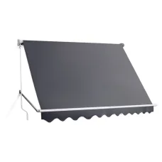 Instahut Retractable Window Awning 2.8x2.1M - UV Resistant, Grey Polyester Shade with Aluminium Frame, Easy Install