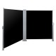 Instahut 2x6M Retractable Side Awning: UV-Resistant Polyester, Steel Frame, Auto Roll-Back, Wind & Sun Block, Black