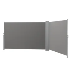 Instahut 2x6M Grey Retractable Side Awning - UV-Resistant Polyester, Steel Frame, Auto Roll-Back, Outdoor Privacy Screen