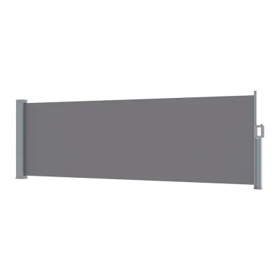 Instahut 1x3M Grey Retractable Side Awning - UV Resistant, Polyester Fabric, Steel Frame, Patio Privacy Screen