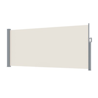 Instahut 1.4x3M Cream Retractable Side Awning - UV Resistant Polyester, Steel Frame, Automatic Roll-Back for Outdoor Use
