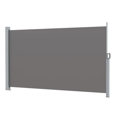 Instahut Side Awning 1.8x3M Grey Outdoor Retractable Privacy Screen UV Resistant Polyester and Steel Frame