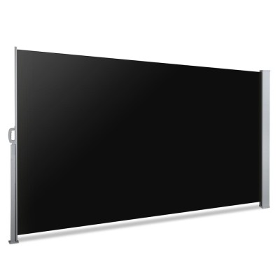 Instahut 2x3M Black Retractable Side Awning - UV & Tear Resistant Polyester, Steel Frame for Outdoor Privacy & Sun Shade