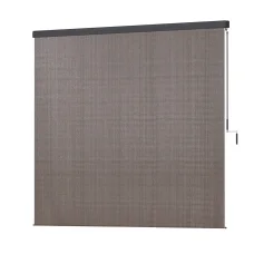 Instahut 3x2.5M Brown Outdoor Blinds: UV-Resistant, Light-Filtering Roll Down Awning with Aluminium Valance & Hand Crank