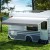 Weisshorn 14ft Caravan Awning Fabric - 18oz Vinyl, UV Protected, Water-Repellent, 395cm x 242cm, Easy Setup, Grey Fade