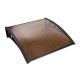 Instahut 1x1m Brown Window Door Awning - UV Resistant, 5mm Polycarbonate Sheet, Plastic Frame, Easy DIY Installation