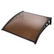Instahut Window Door Awning 1x1.2m - Brown Polycarbonate Panel with Aluminium Bars, UV Rain Resistant, Easy DIY Install