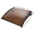 Instahut Window Door Awning 1x1.2m - Brown Polycarbonate Panel with Aluminium Bars, UV Rain Resistant, Easy DIY Install