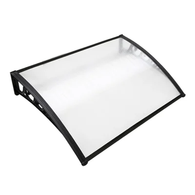 Instahut Window Door Awning 1x1.2m - Transparent Polycarbonate Panel, UV/Rain Resistant, Stylish Design, Easy Install
