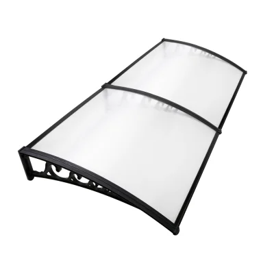 Instahut 1x2m Transparent Window Awning Door Canopy, UV and Rain Resistant, Aluminium Frame, Easy DIY Install