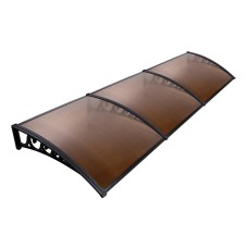 Instahut 1x3M Brown Window Door Awning - Durable 5mm Polycarbonate, UV Resistant, Easy Install, Stylish Design