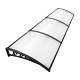 Instahut Transparent 1x3M Window Door Awning - Durable 5mm Polycarbonate, UV Resistant, Easy DIY Install, Black Brackets