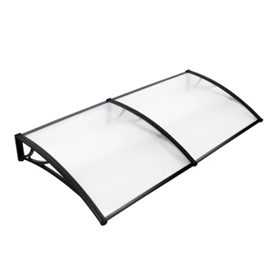 Instahut 1x2M Transparent Window Door Awning Canopy - UV Resistant, Black Frame, Durable PC Panel, Easy Install