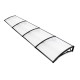 Instahut 1m x 4m Transparent Window Awning & Door Canopy, Black Plastic Frame, UV-Resistant, Durable Polycarbonate Sheet