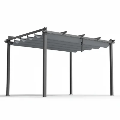Instahut 3x4m Aluminium Frame Gazebo Pergola with Adjustable UV-Resistant Canopy, Water Resistant, Grey Outdoor Shelter Instahut 3x4m Aluminium Frame Gazebo Pergola with Adjustable UV-Resistant Canopy, Water Resistant, Grey Outdoor Shelter