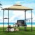 Instahut Beige Grill Gazebo 243x150x250cm - UV Resistant Steel Frame, Polyester Fabric, Hanging Hooks, Bottle Opener