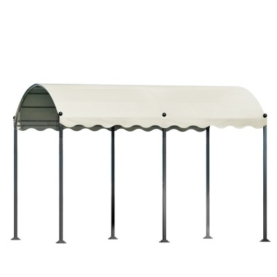 Instahut 4x3m Iron Art Gazebo Marquee - UV & Water-Resistant PE Tent for Weddings, Camping, Parties - Beige Canopy