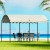 Instahut 4x3m Iron Art Gazebo Marquee - UV & Water-Resistant PE Tent for Weddings, Camping, Parties - Beige Canopy