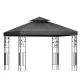 Instahut 3x3m Iron Art Gazebo Marquee Tent - Elegant Grey PE Fabric, UV & Water Resistant, Steel Frame, Easy Assembly