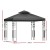 Instahut 3x3m Iron Art Gazebo Marquee Tent - Elegant Grey PE Fabric, UV & Water Resistant, Steel Frame, Easy Assembly