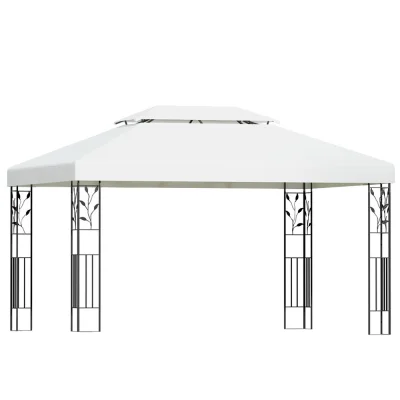 Instahut 4x3m Iron Art Gazebo – Elegant White Marquee for Outdoor Wedding, Party & Event | UV & Water Resistant