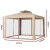 Instahut 3m Brown Gazebo Marquee - UV & Water-Resistant Event Tent with Mesh Walls, Steel Frame, Double Roof