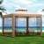 Instahut 3m Brown Gazebo Marquee - UV & Water-Resistant Event Tent with Mesh Walls, Steel Frame, Double Roof