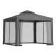 Instahut Gazebo 3m x 3m Outdoor Tent - UV & Water-Resistant, Insect-Proof Mesh, Double-Zip Entrances, Grey Canopy