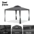 Instahut Gazebo 3m x 3m Outdoor Tent - UV & Water-Resistant, Insect-Proof Mesh, Double-Zip Entrances, Grey Canopy