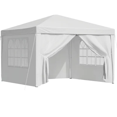 Instahut 3x3m Pop Up Gazebo Tent - White, Weather-Resistant, Steel Frame, Portable Canopy for Outdoor Events & Camping