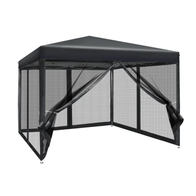 Instahut 3x3m Pop-Up Gazebo Marquee, UV & Water Resistant 210D Oxford Fabric, Mesh Walls, Portable & Adjustable Height