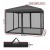 Instahut 3x3m Gazebo Pop-Up Marquee: UV-Resistant, Waterproof Oxford Tent with Mesh Walls for Outdoor Events, Grey